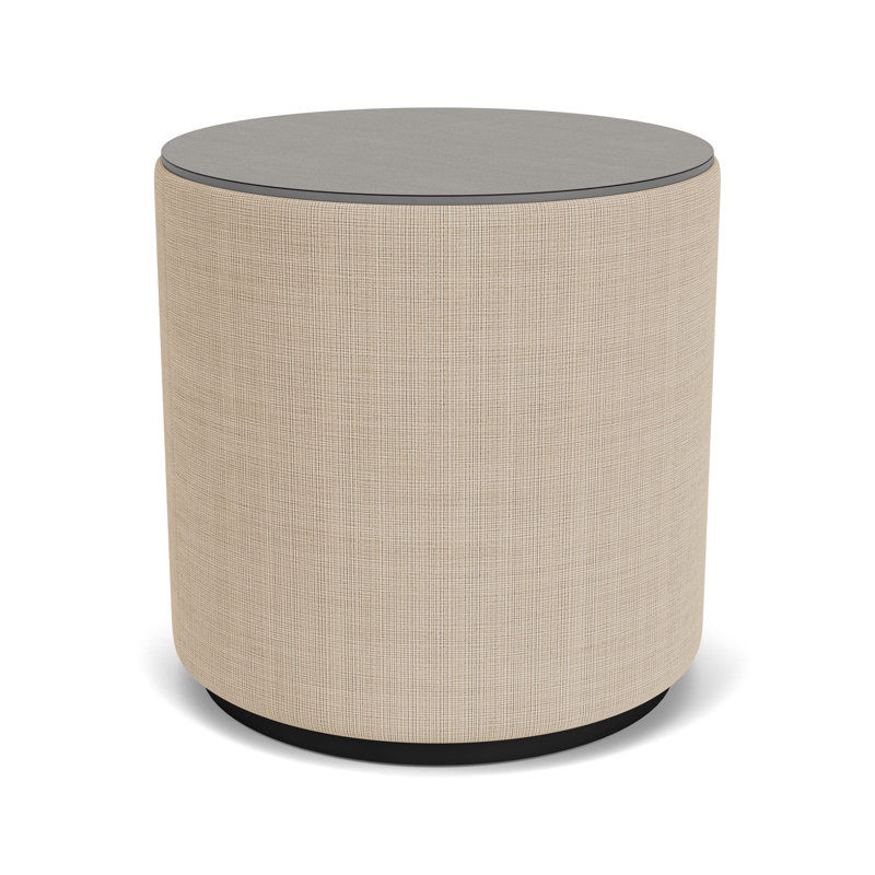 Table de réception avec plateau en stratifié Darsey, 20", Sergé sarrasin, Noir; calcaire Chambray