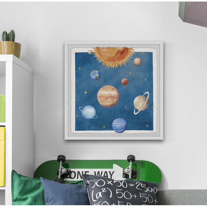 Notre système solaire - Peinture encadrée, H 32 po x l 32 po x P 1,5 po