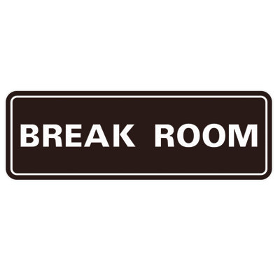 Standard Break Room Sign -Red - Medium 2-3/4" X 7"
