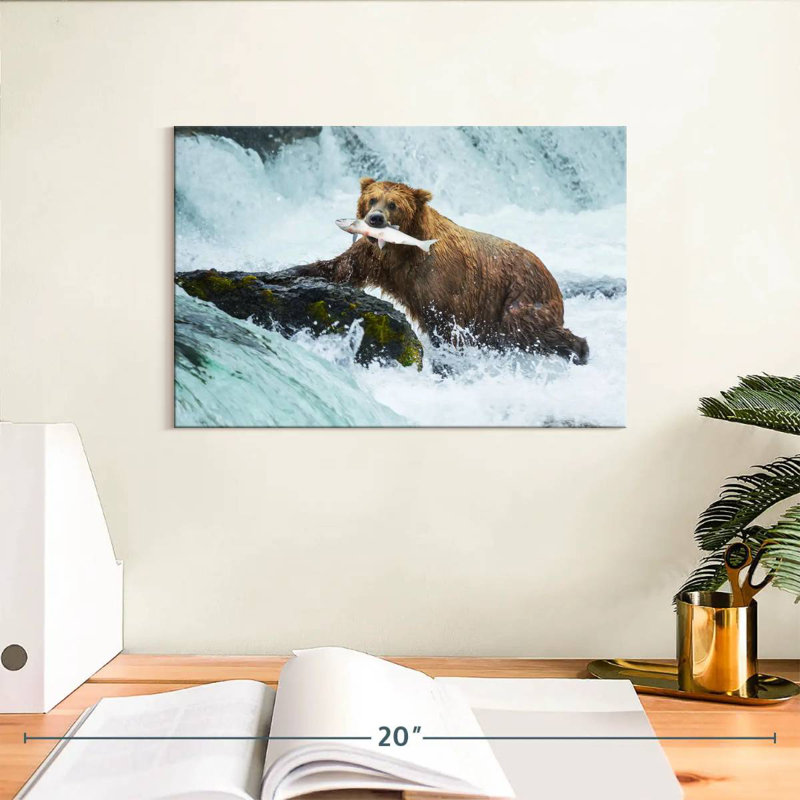 Simple Bear Fishing, 8" H x 12" W