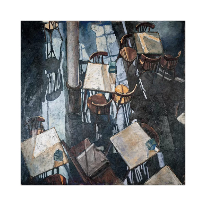 Shadows At The Zurich CafÃ© by Adolf Llovera - Wrapped Canvas Painting, 30.48 cm H x 30.48 cm W