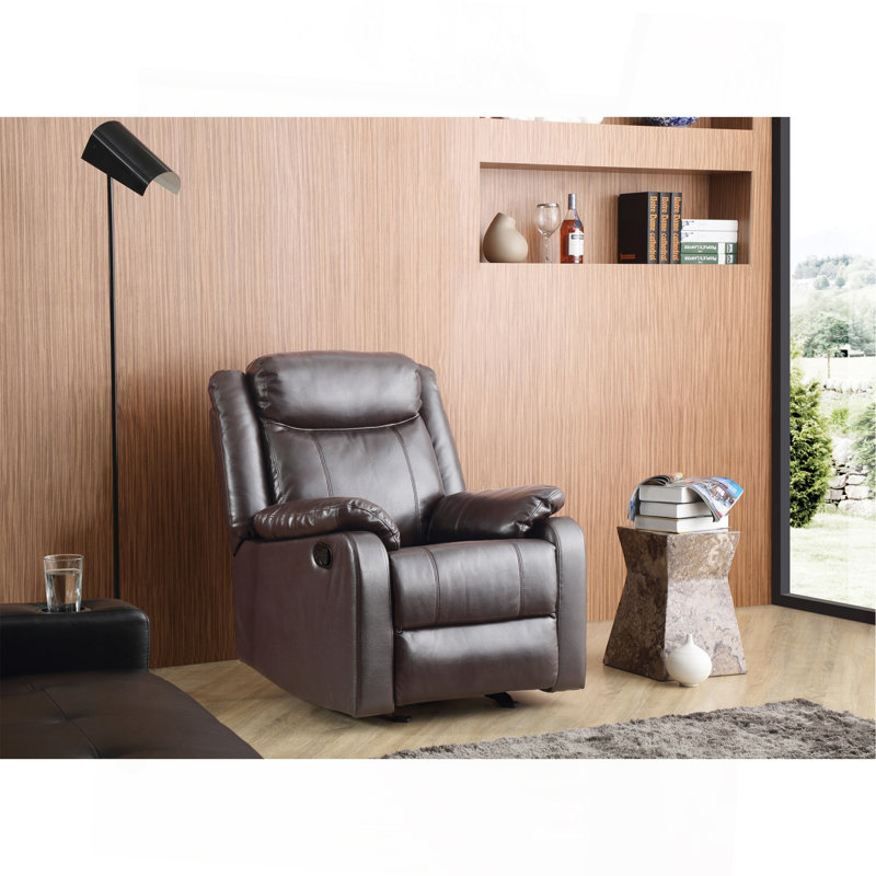 Fauteuil inclinable contemporain brun foncé, Marron foncé