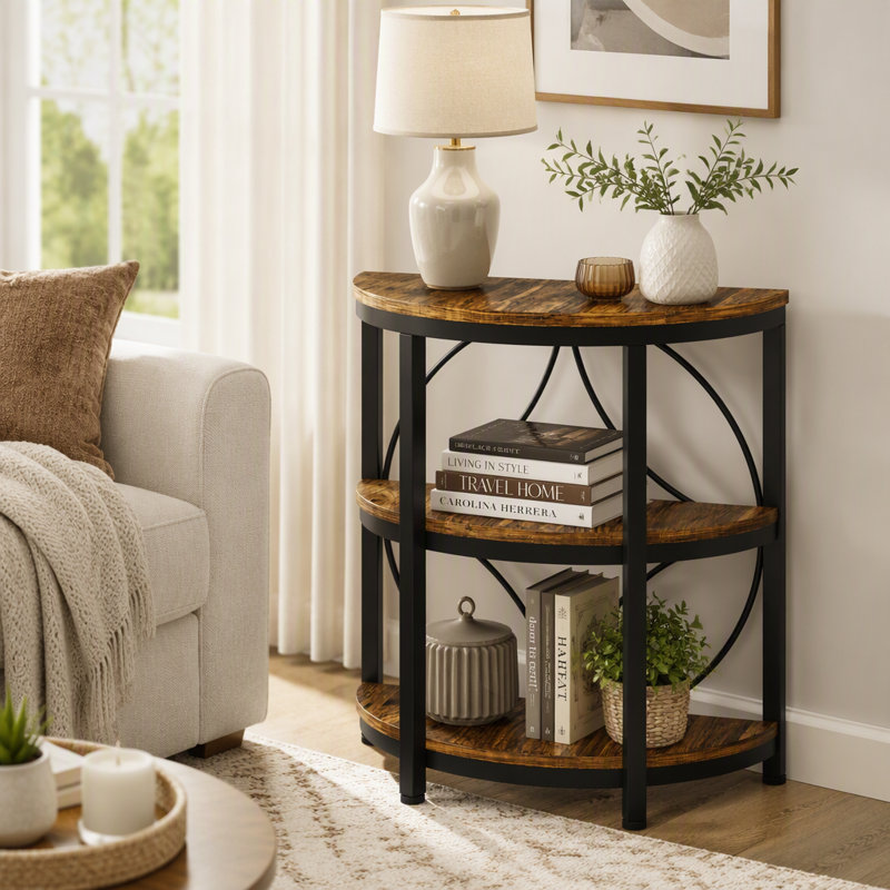 Table de bout demi-ronde, Brown