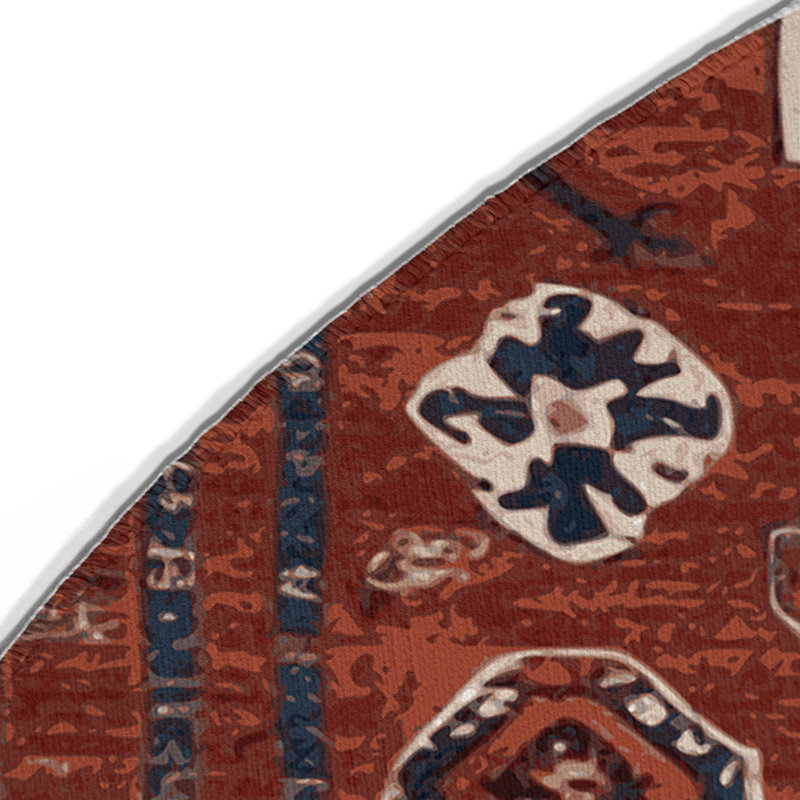 Tapis turc intérieur et extérieur brun, Rond 5 pi