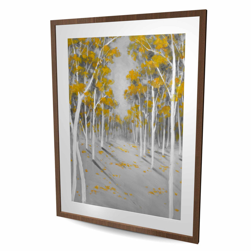 Forêt jaune de bouleaux jaunes, H 48 po x l 36 po, Brun
