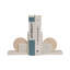 Geometric 6" Travertine & Marble Bookends Set