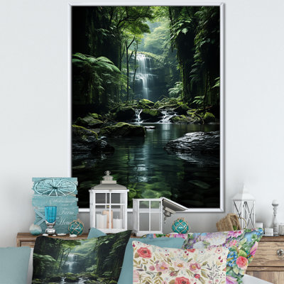 Waterfall Hidden Oasis Forest II - Waterfall Wall Art