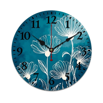 Teal Floral Line Art 12 X 12 Inch Accent Wall Decor
