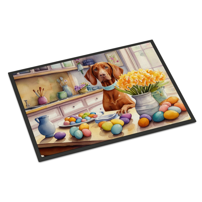 Decorating Easter Vizsla Doormat, 24" W x 36" L