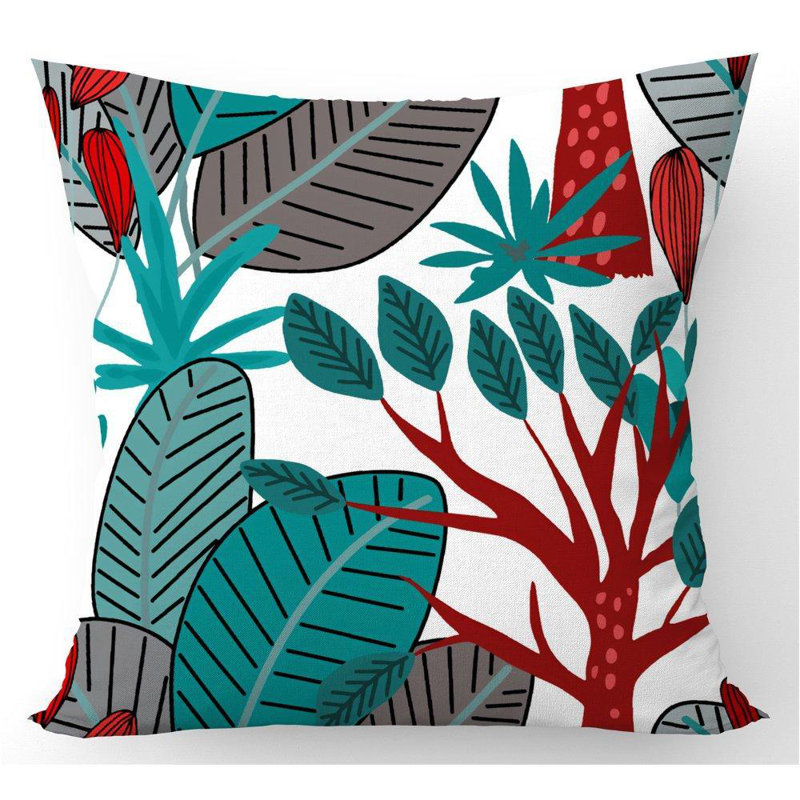 Magliana JUNGLE EXOTIC SUMMER TROPICAL LEAVES Floral Square Throw Cushion