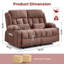Causeuse inclinable en tissu brun avec inclinaison à 155 degrés et poches latérales