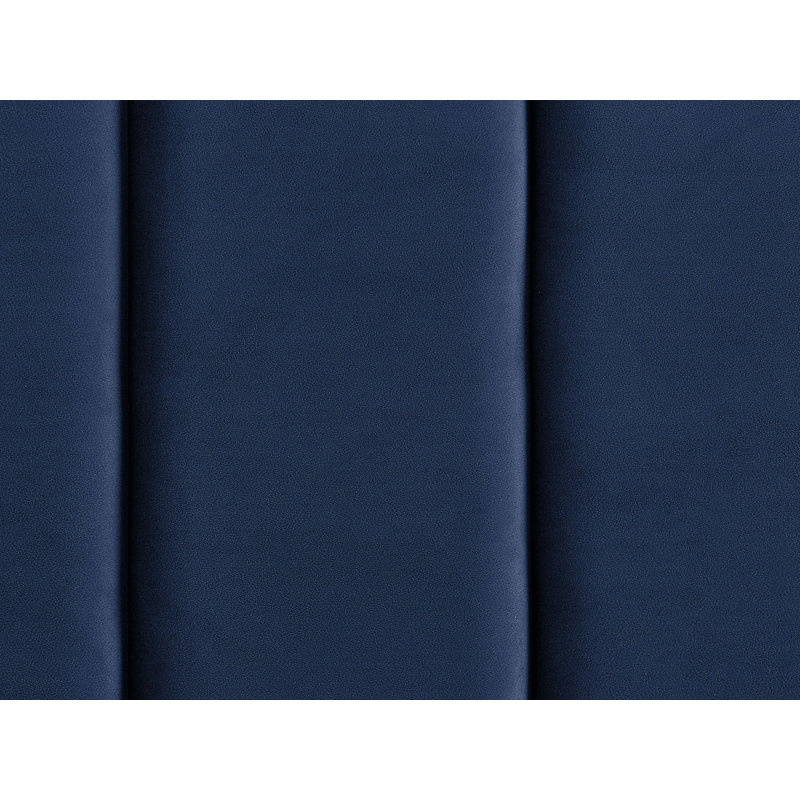 Sadie Upholstered Bed, European Double (140 x 200cm), Navy Blue