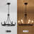 Semiko 6 - Light Wrought Iron Dimmable Wagon Wheel Chandelier-91135159