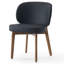 Chaise de meuble-lavabo très large rembourrée de 20,1 po, fauteuil d'appoint avec haut dossier à oreilles et fauteuil sans accoudoirs avec pieds en bois massif pour salle à manger, noir, simple-1023649125-1024457916