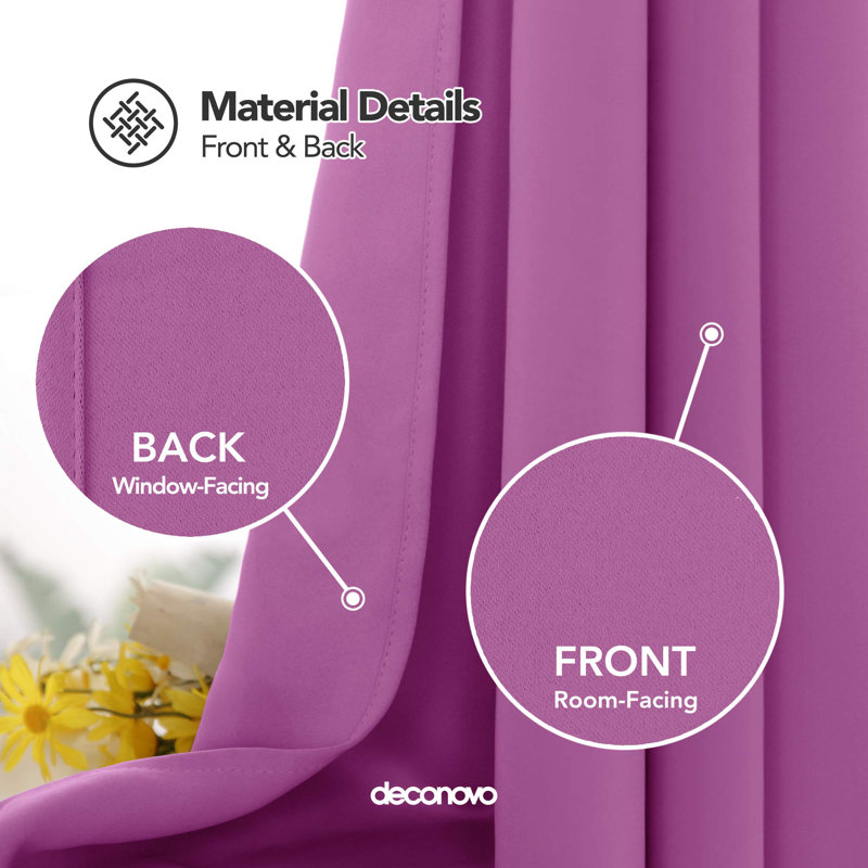 Qudarius Blackout Curtain Pair, 66cm Width x 183cm Drop
