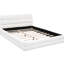 Grand lit tapissier - blanc, bois de pin + fabrication, tête de lit en mousse, pas de sommier tapissier requis, H 32,5 po, grand lit blanc de 87,8 po, construction solide et nécessaire, poids de 112 lb