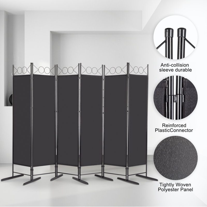 246.1cm W x 180.1cm H 6 - Panel Folding Room Divider