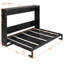 Grand lit escamotable pliant latéral de taille grand avec motif imprimé tendance, éclairage DEL sous le lit et prise USB intégrée - conception peu encombrante-240920524-240920525