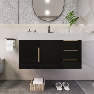 Ensemble de meuble-lavabo simple mural 35,4 "Mariyon