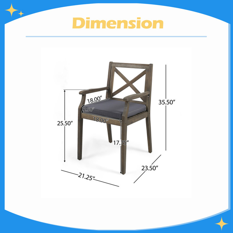 DINING CHAIR,2PCS with 2 Cushions