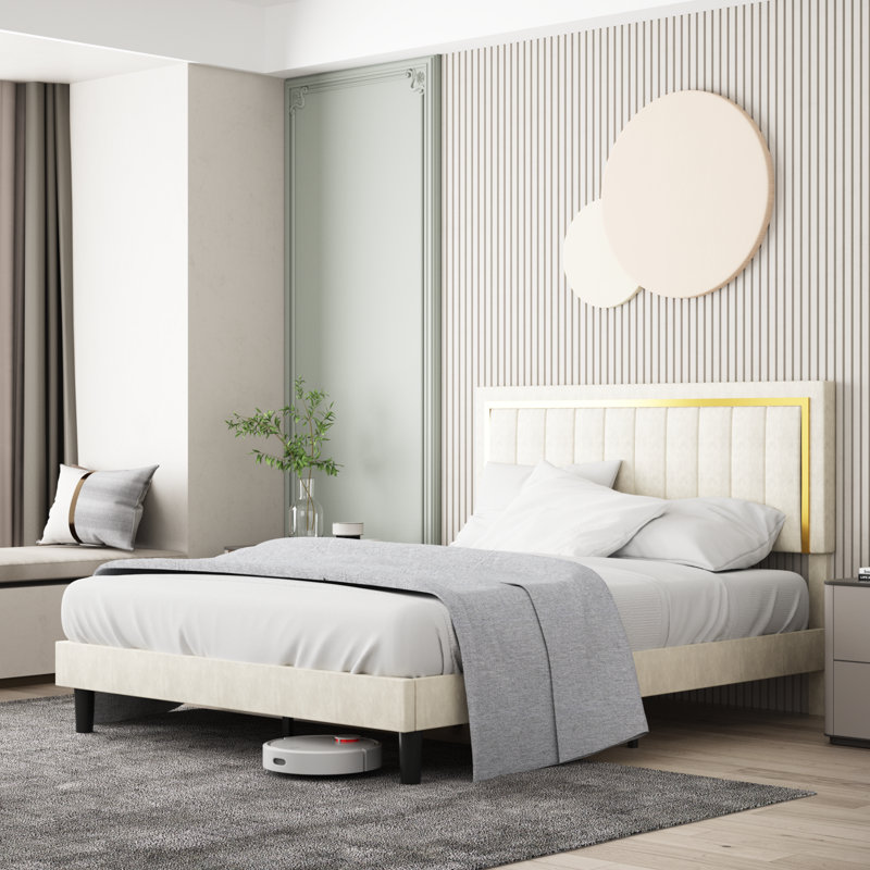 Lit plateforme tapissier Rosela, Grand