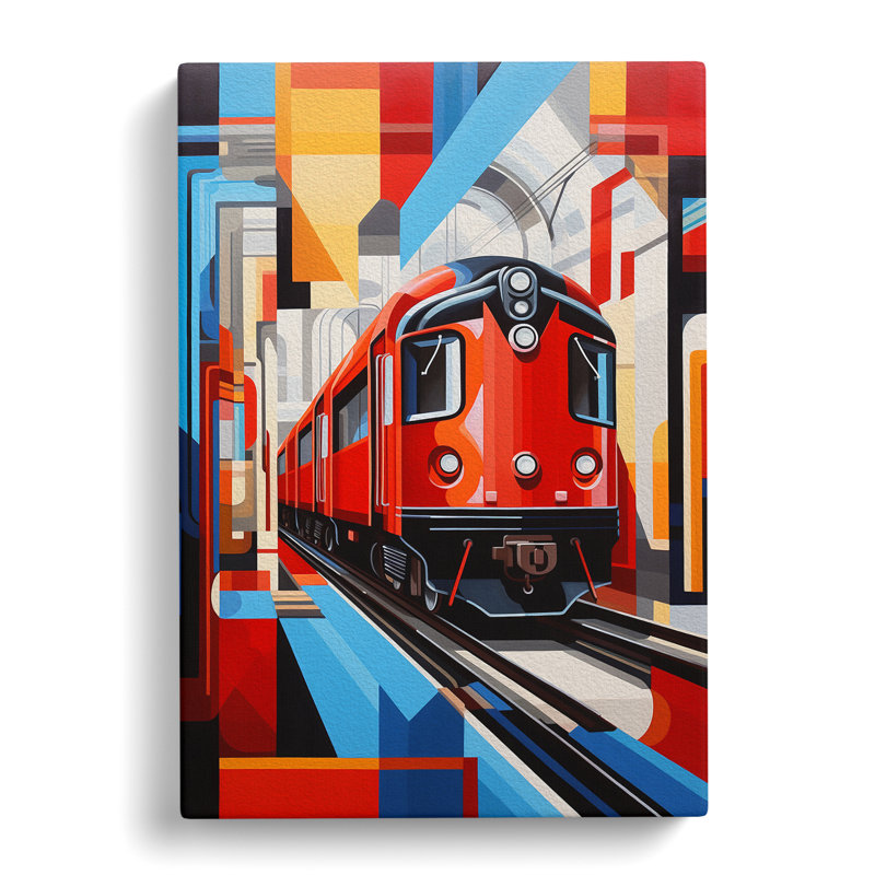 Train Constructivism - Wrapped Canvas, 60cm H x 40cm W x 3cm D