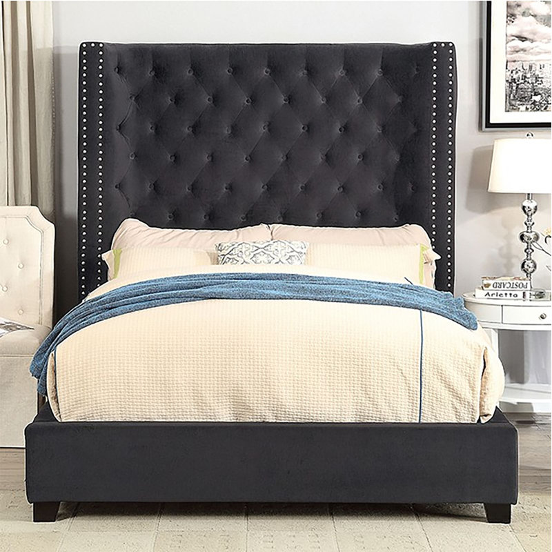Sandown Upholstered Bed, Dark Grey, King