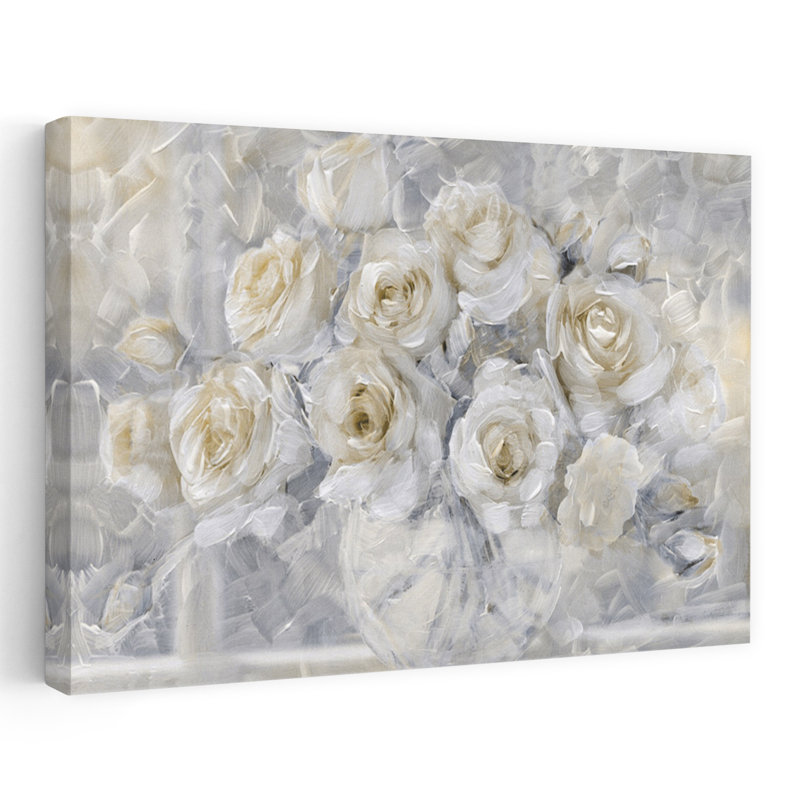 Fleurs fluides 2, art romantique impressionniste élégant, H 16 po x l 24 po