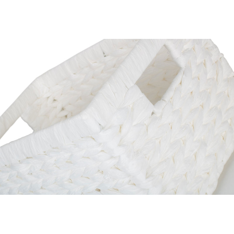 Wicker White Paper Rope Storage Basket, 19cm H x 37cm W x 25cm D