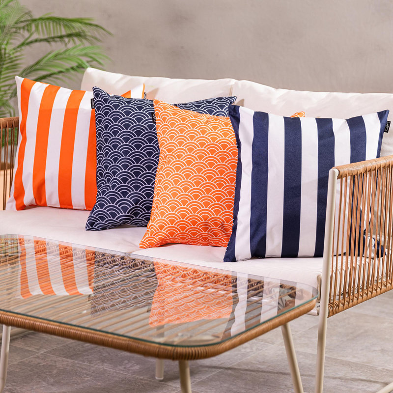 Indoor / Outdoor Striped Multi Square Throw Cushion