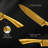 8 Pieces Gold Knife Set With Block Rod-Sharpener