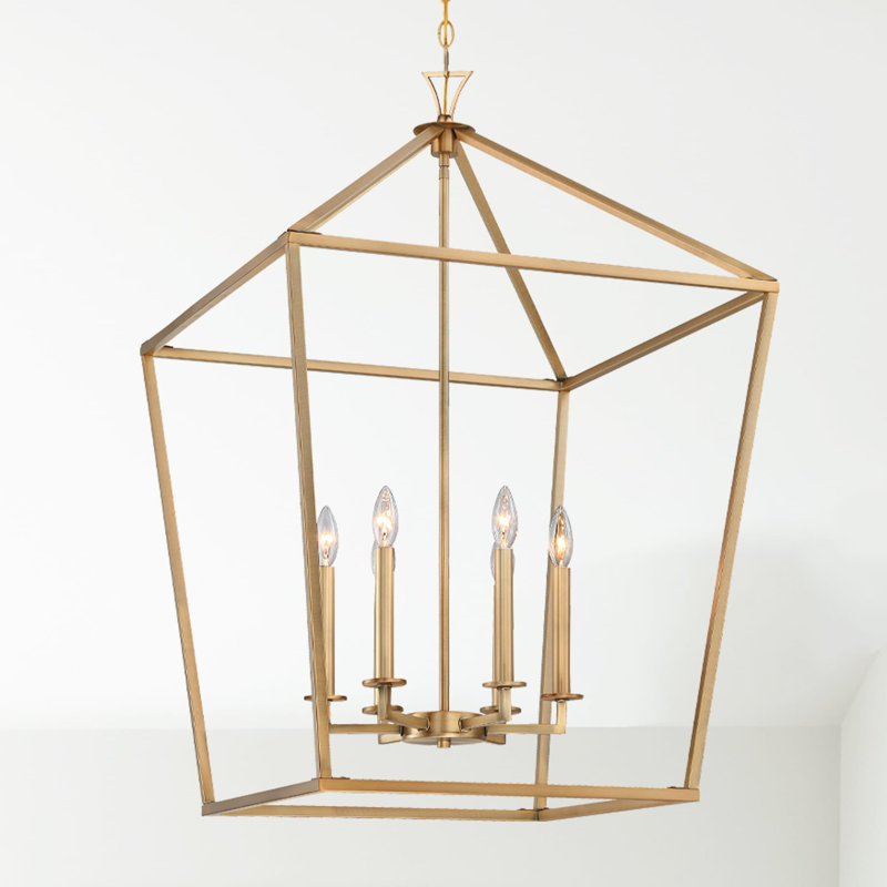 Hastings 6-Light Chandelier, Laiton chaleureux