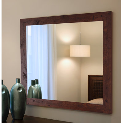 Wood Flat Wall Mirror
