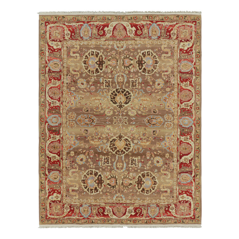 Rug & Kilim’S Persian Tabriz Style Rug In Beige-Brown With Floral Patterns