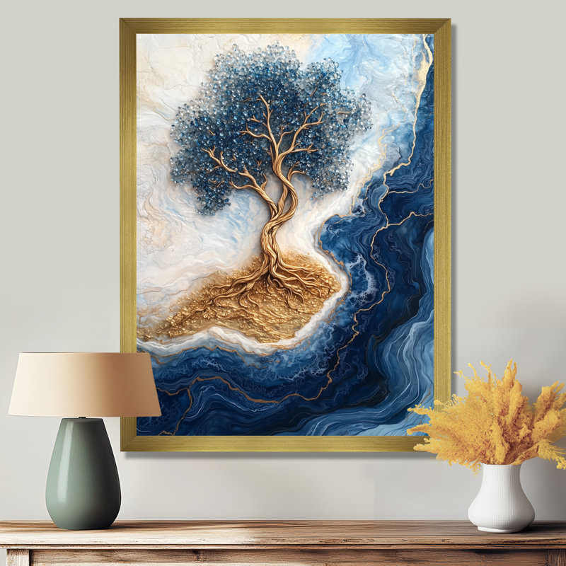 Mykhaylo - paysages, impressions sur toile, H 32 po x l 24 po, Reproduction encadrée d'une seule photo, Doré