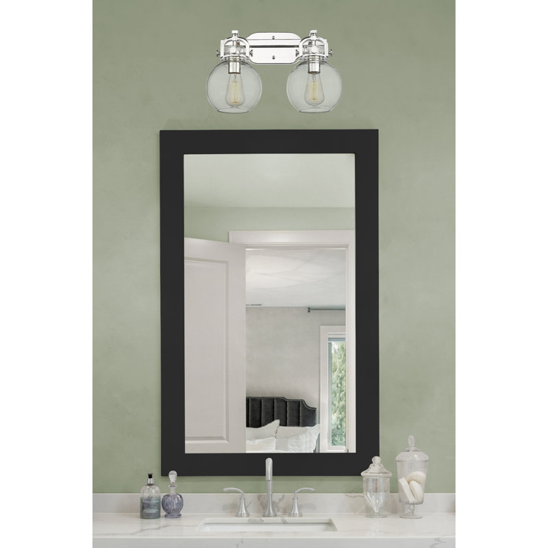 Éclairage pour meuble-lavabo mural 2 lumières 7 po Slocomb, Blanc, Nickel poli