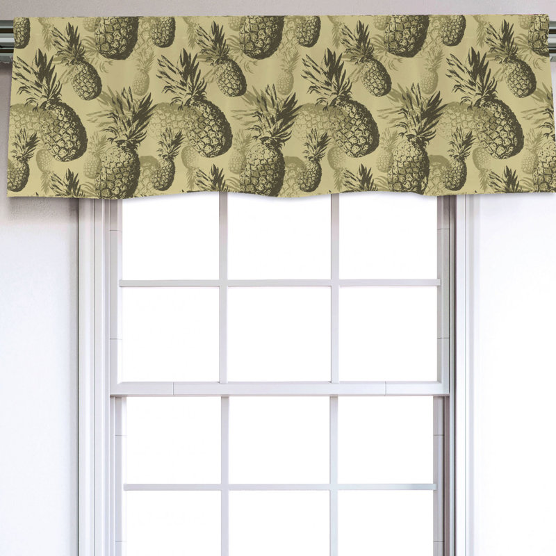 Sateen Tropical Ruffled Window Valance