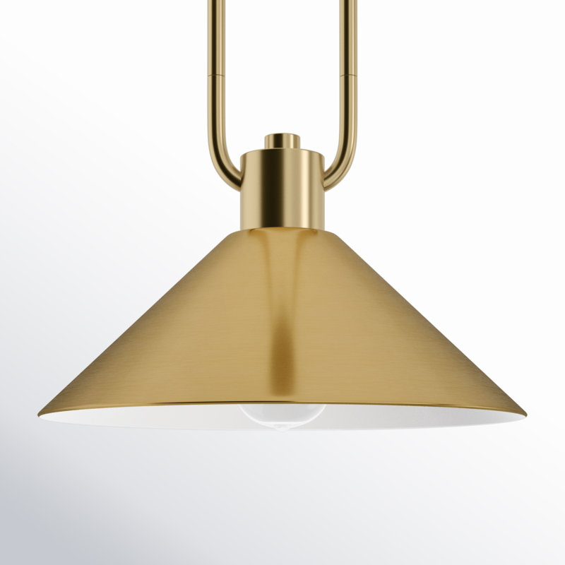 Luminaire suspendu industriel Fayra, H 10,25 po x l 12 po x P 12 po, Or antique