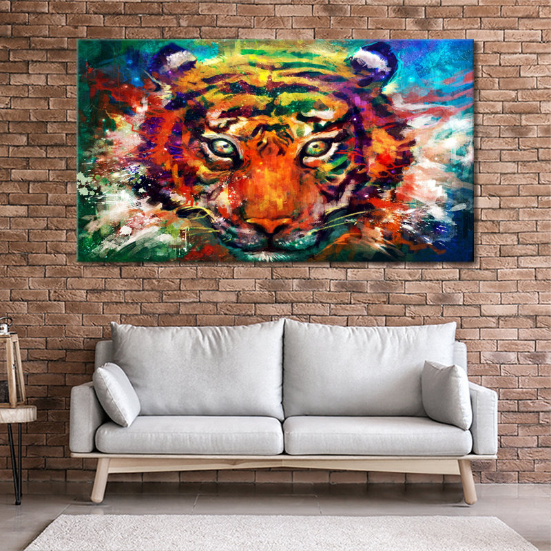 Tiger - Wrapped Canvas Art Prints, 61cm H x 101cm W x 2cm D