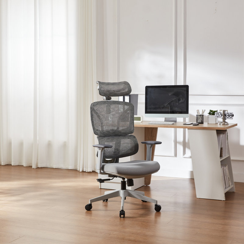 Demani Office Chair with Headrest, Grey