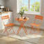 Ensemble de bistro pliant 3 pièces pour 2 personnes – Table et chaises d'extérieur en acier résistant aux intempéries, aucun assemblage requis, compact pour les petits espaces-1184449064