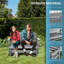 Chaise berçante de patio grise - banc oscillant d'extérieur pour 2 personnes avec structure à lattes pour 2 chaises de jardin
