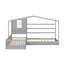 Lit simple en bois avec clôture-417821806