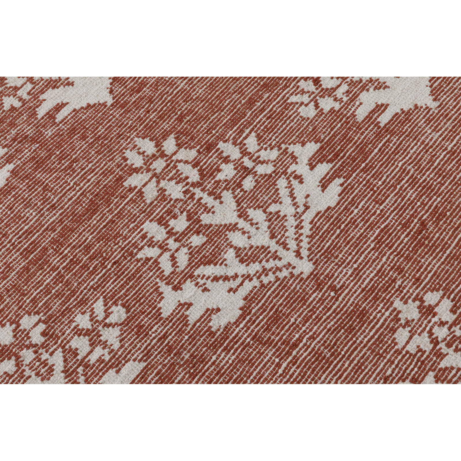 Heidi Botanical Flatweave Jute Rug, Red, 2`6x8`