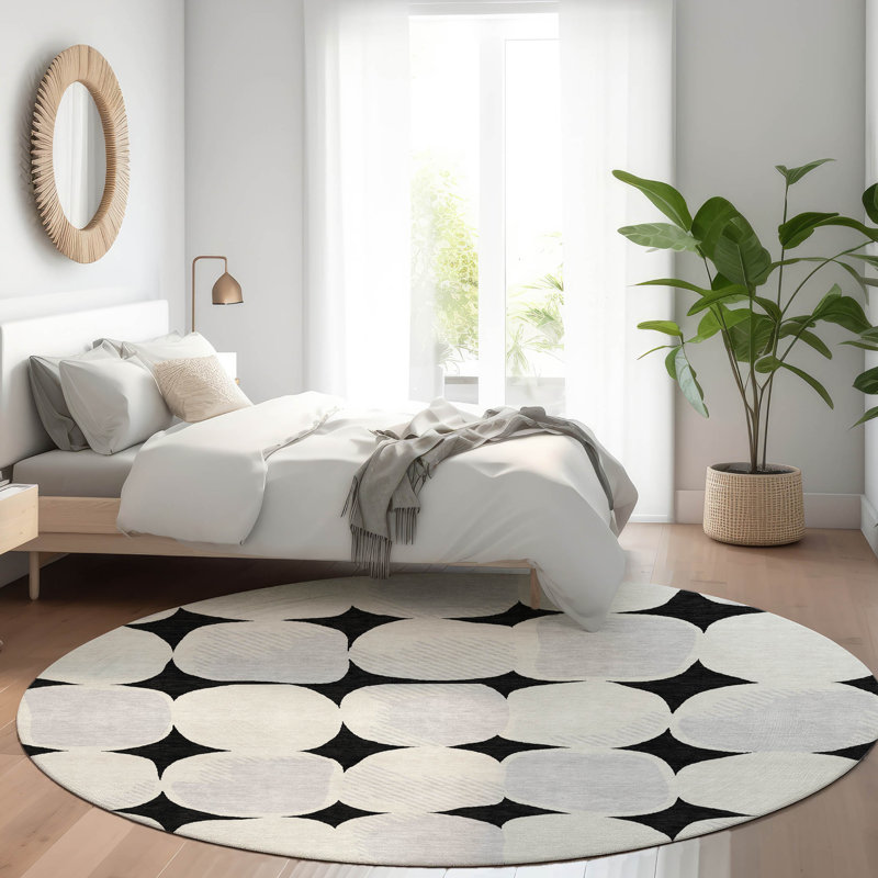 Malek Abstract Indoor / Outdoor Rug, Round 8'