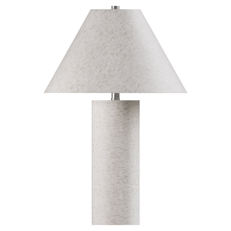 22.75 in. White Modern Resin For Bedroom/Studies/Living Room Bedside Desk Nightstand Single Table Lamp With White Linen Empire Shade And USB/TYPE-C Prot