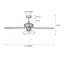Ventilateur de plafond traditionnel en nickel brossé intérieur / extérieur 52 po avec trois ampoules DEL 3000K Stellant II-903346061-903346051