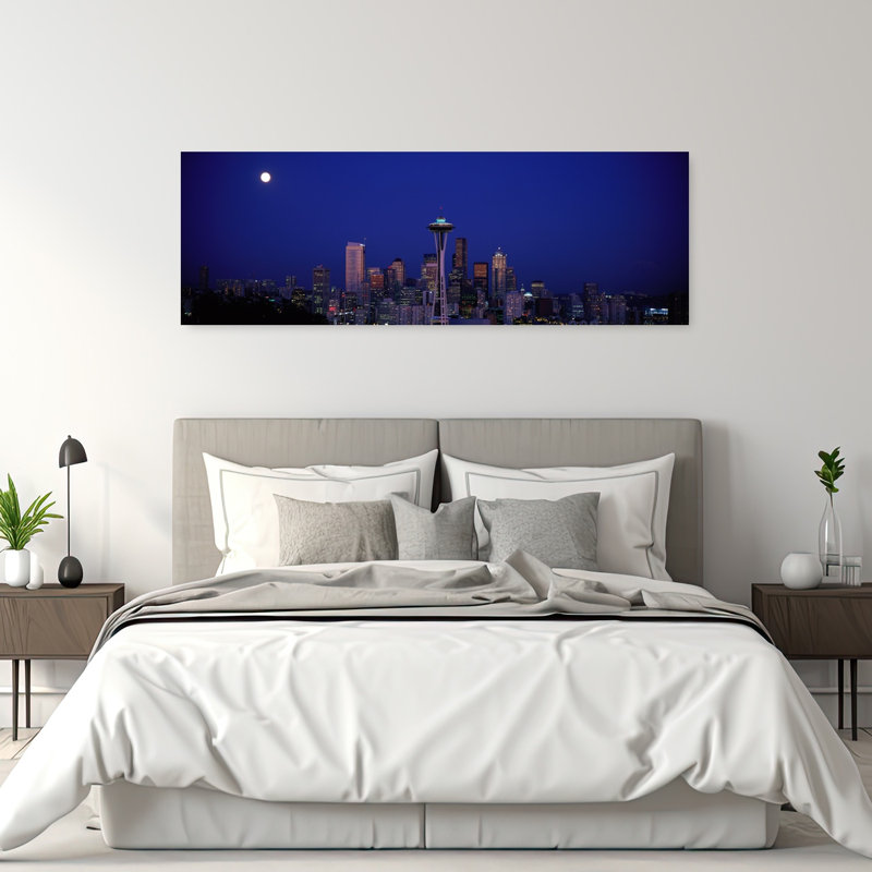 «Moonrise», Seattle, Washington State, art contemporain abstrait, art mural de la ville, H 60 po x l 20 po