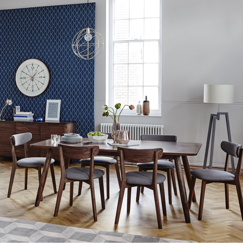 Reginald Extendable Solid Wood Base Dining Table, 29.5"H x 60”L x 35”W