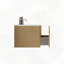 Meuble-lavabo mural flottant avec lavabo en céramique et tiroir à ouverture par pression pré-assemblé-474301011